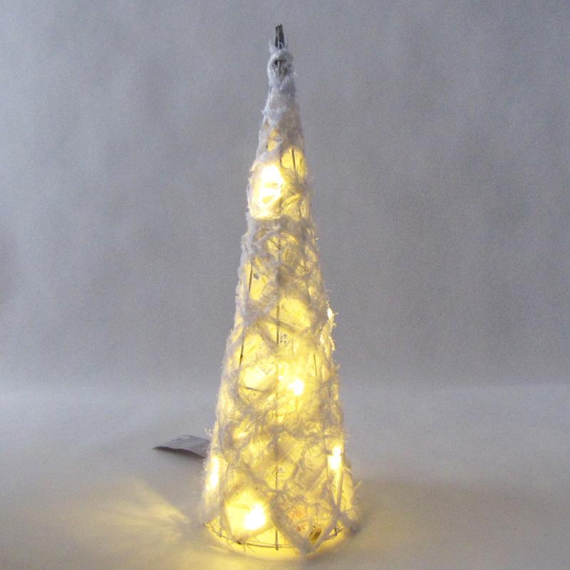 Choinka plastikowa biała stożek LED 40cm